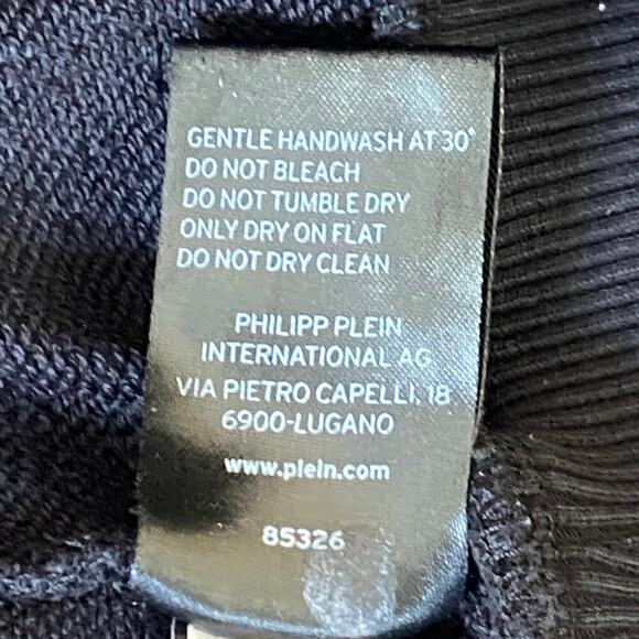 Philipp Plein Crystal Rhinestone Half Skull Sweatshirt *Black* Sz XL - Picture 13 of 15